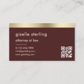 Attorney at Law Burgundy Gold Scales of Justice  名刺 (裏面)