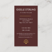Attorney at Law Burgundy Professional Photo  名刺 (裏面)