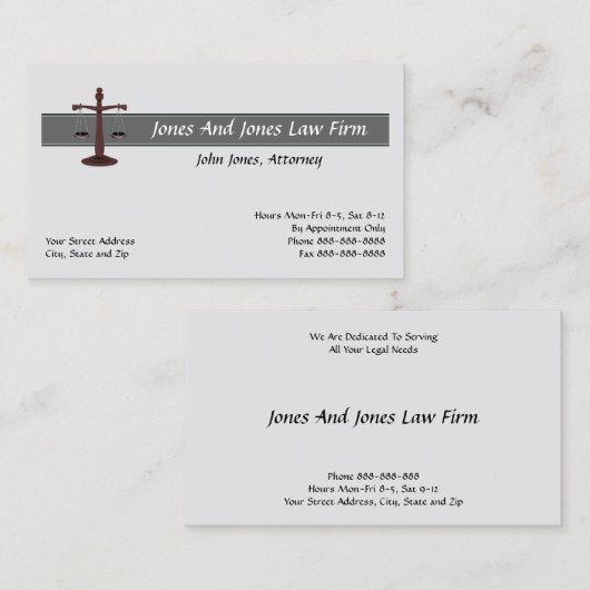 Attorney At Law Lawyer Business Card 名刺 (正面/裏面)
