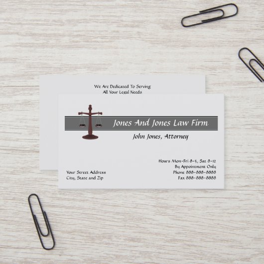 Attorney At Law Lawyer Business Card 名刺 (正面/裏面インサイチュ)