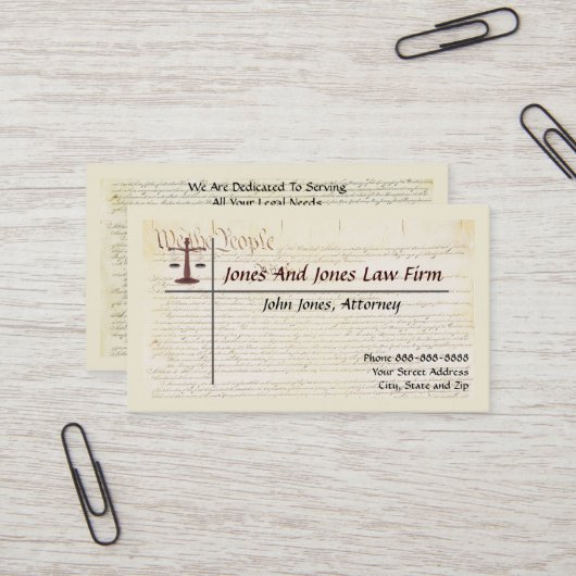 Attorney At Law Lawyer Business Card 名刺 (正面/裏面インサイチュ)