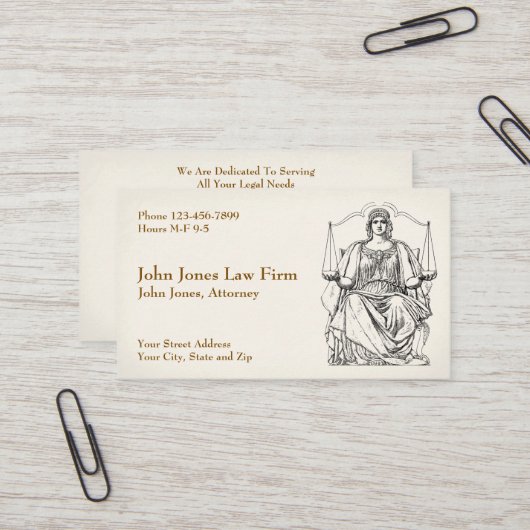 Attorney At Law Lawyer Lady Justice Business Card 名刺 (正面/裏面インサイチュ)