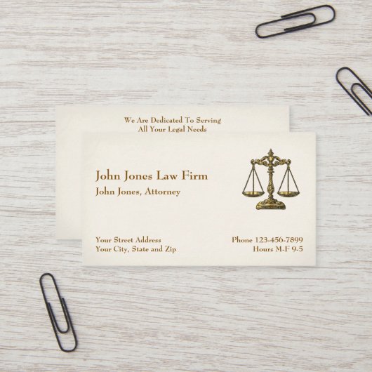 Attorney At Law Lawyer Lady Justice Business Card 名刺 (正面/裏面インサイチュ)