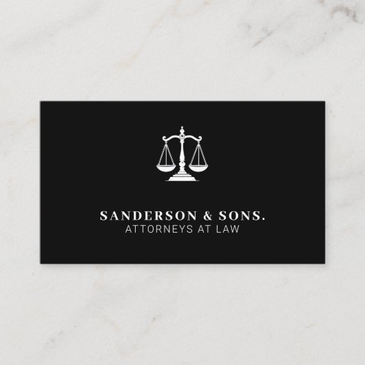 Attorney at law lawyer professional black 名刺 (正面)