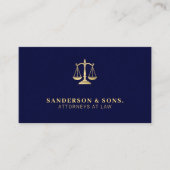 Attorney at law lawyer professional gold navy 名刺 (正面)