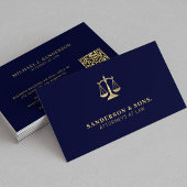 Attorney at law lawyer professional gold navy 名刺