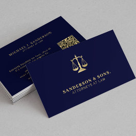 Attorney at law lawyer professional gold navy 名刺