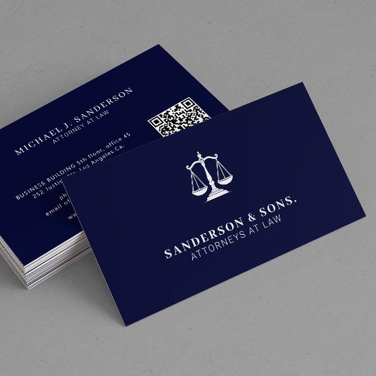 Attorney at law lawyer professional navy 名刺