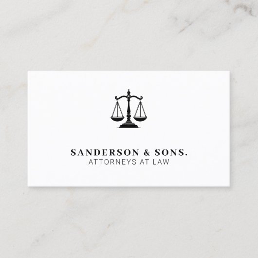 Attorney at law lawyer professional white 名刺 (正面)