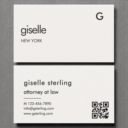 Attorney at Law Luxury QR Code Monogram  名刺