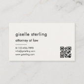 Attorney at Law Luxury QR Code Monogram  名刺 (裏面)