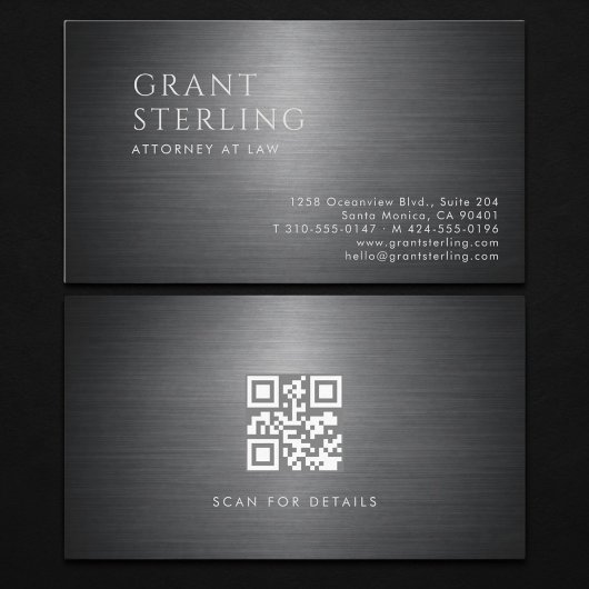 Attorney at Law Metallic QR Code 名刺