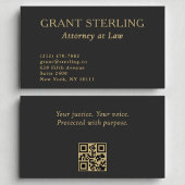 Attorney at Law Minimal Black Gold QR Code  名刺