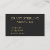 Attorney at Law Minimal Black Gold QR Code 名刺 (正面)