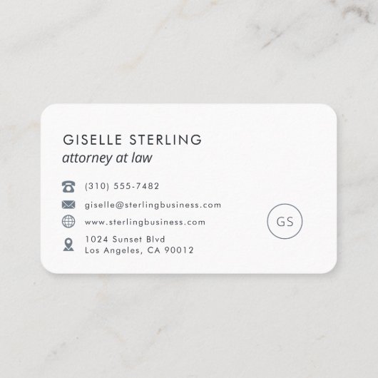 Attorney at Law Navy Blue Professional 名刺 (裏面)