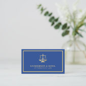 Attorney at law professional elegant gold blue 名刺 (スタンド正面)