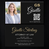 Attorney at Law QR Code Black Gold Photo  名刺