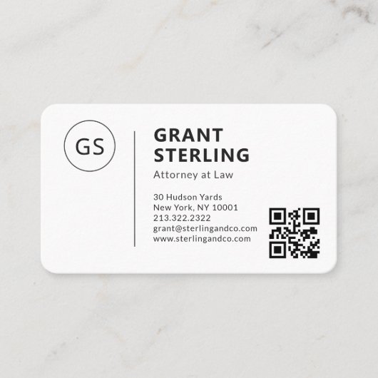 Attorney at Law QR Code Logo Professional 名刺 (正面)
