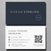 Attorney at Law QR Code Navy Blue Luxury 名刺