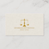Attorney At Law-Simple Gold Scale Beige Linen 名刺 (正面)