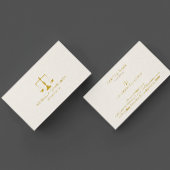Attorney At Law-Simple Gold Scale Beige Linen 名刺