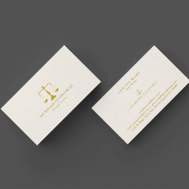 Attorney At Law-Simple Gold Scale Beige Linen 名刺