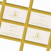 Attorney At Law-Simple Gold Scale Beige Linen 名刺