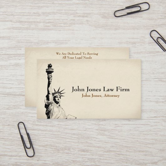 Attorney At Law Statue of Liberty Business Card 名刺 (正面/裏面インサイチュ)