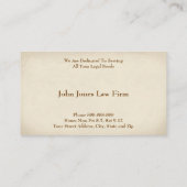Attorney At Law Statue of Liberty Business Card 名刺 (裏面)