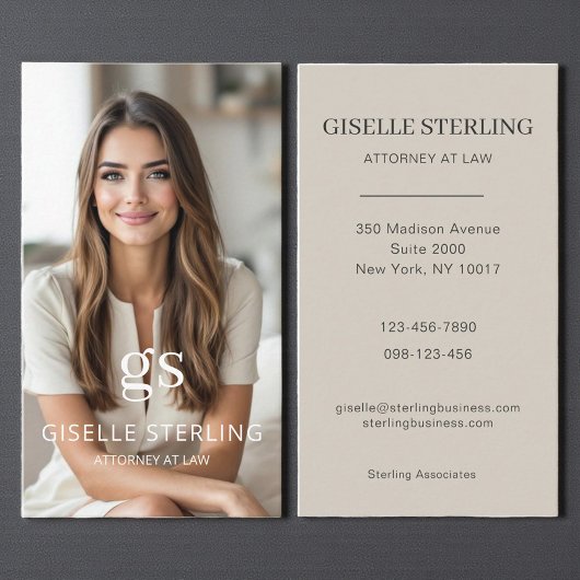 Attorney at Law Taupe Beige Photo Professional 名刺