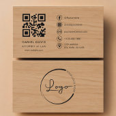 Attorney at Law Wood Professional QR Code 名刺
