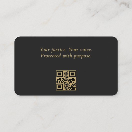 Attorney Black Gold QR Code Professional 名刺 (裏面)