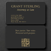 Attorney Black Gold QR Code Professional 名刺