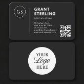 Attorney Black Logo QR Code Professional 名刺
