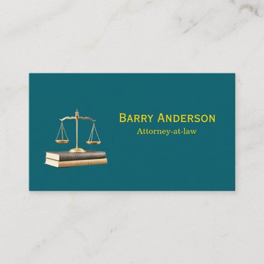 Attorney Justice Scales & Books with QR code 名刺 (正面)