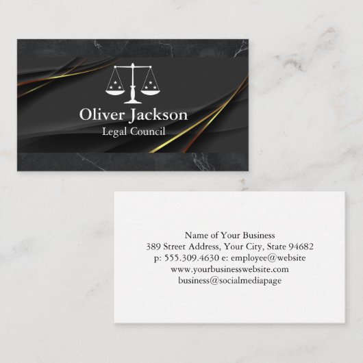 Attorney | Justice Scales | Law 名刺 (正面/裏面)