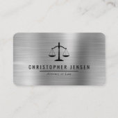 Attorney QR Code Black Scales Silver Rounded 名刺 (正面)