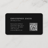 Attorney QR Code Black White Scales Simple Rounded 名刺 (裏面)