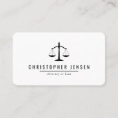 Attorney QR Code White Black Scales Simple Rounded 名刺 (正面)