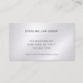 Attorney Silver Metallic Professional 名刺 (裏面)