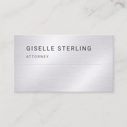 Attorney Silver Metallic Professional 名刺 (正面)