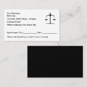 Attorney Simple Business Appointment Cards 予約カード (正面/裏面)