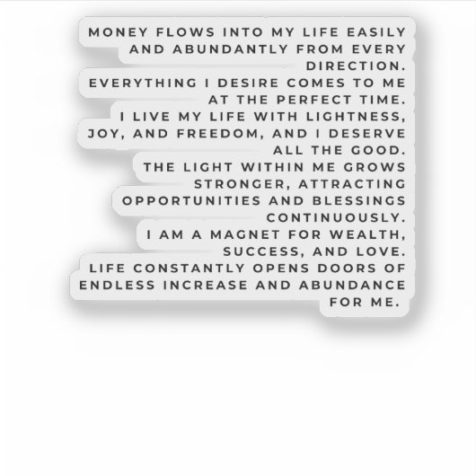 Attract What You Want. Own Your Reality. シール (正面)