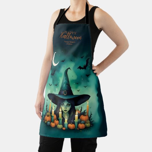 Attractive & Mystical Halloween Witch Conjures エプロン (インサイチュ)