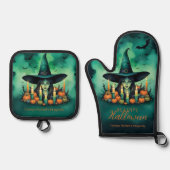 Attractive & Mystical Halloween Witch Conjures 鍋つかみ&鍋敷きセット (正面)