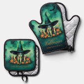 Attractive & Mystical Halloween Witch Conjures 鍋つかみ&鍋敷きセット (正面/裏面)