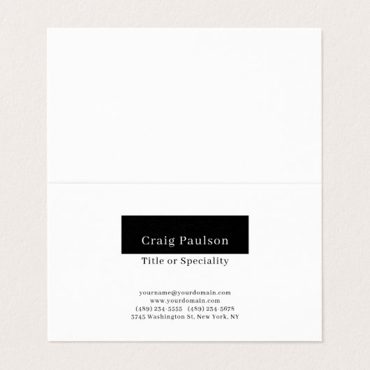 Attractive Simple Black White Premium Pearl 名刺 (外部フラット)