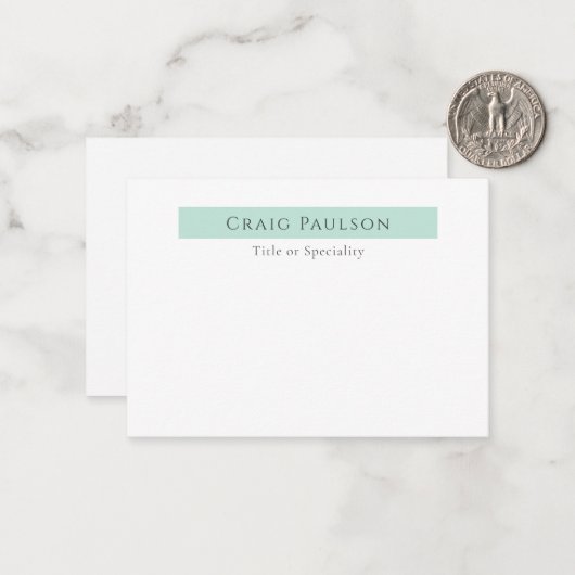 Attractive Simple Plain Professional Modern ノートカード (正面/裏面インサイチュ)