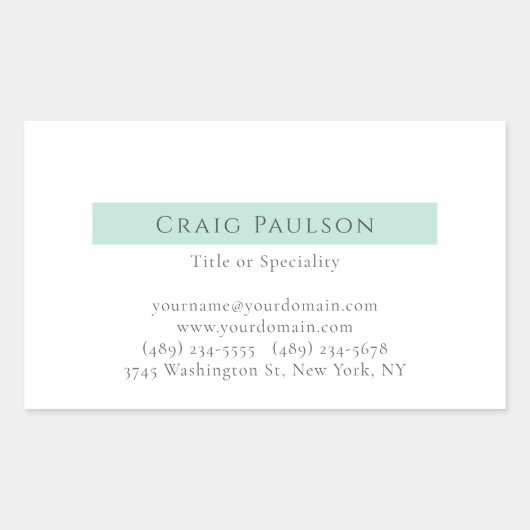 Attractive Simple Plain Professional Modern 長方形シール (正面)