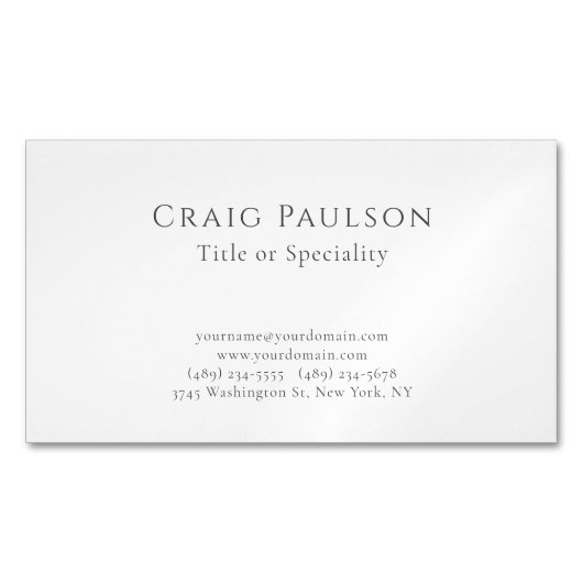 Attractive Simple Professional Plain Minimalist マグネット名刺 (正面)